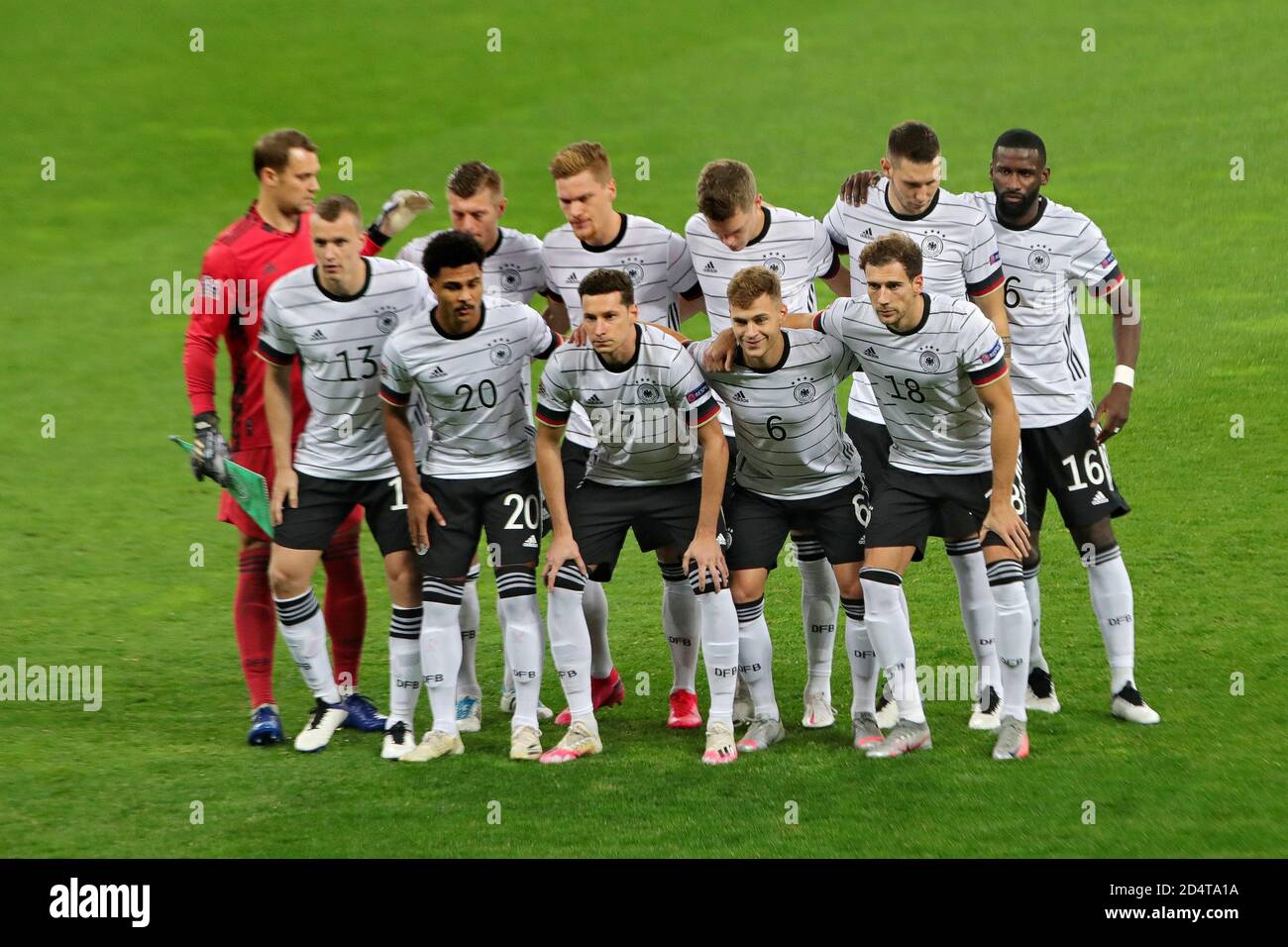 Non Exclusive: KYIV, UKRAINE - OCTOBER 10, 2020 - Players of the Germany national football team pose for a picture before the UEFA Nations League A ma Stock Photo