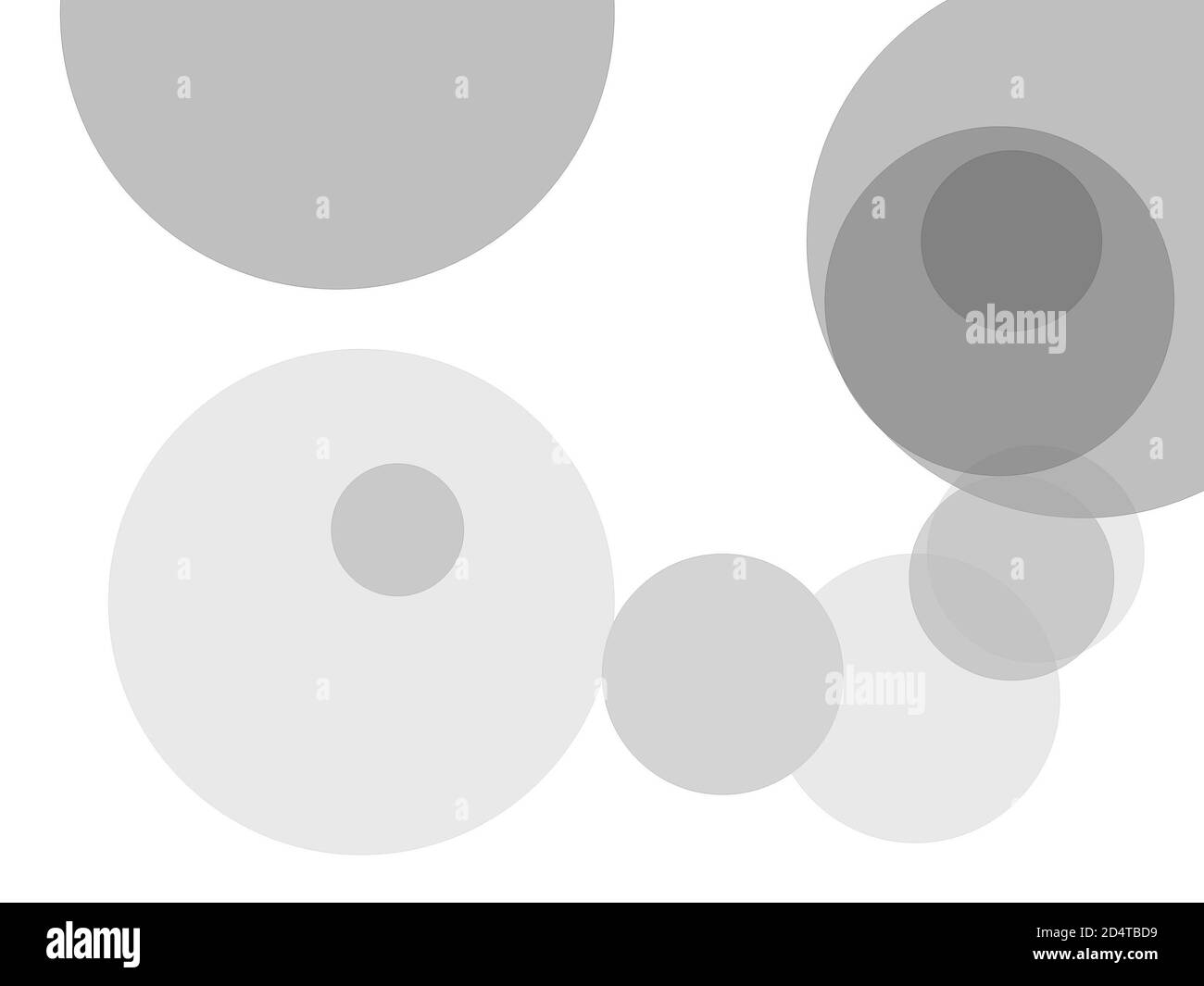 Abstract minimalist grey illustration with circles and white background ...