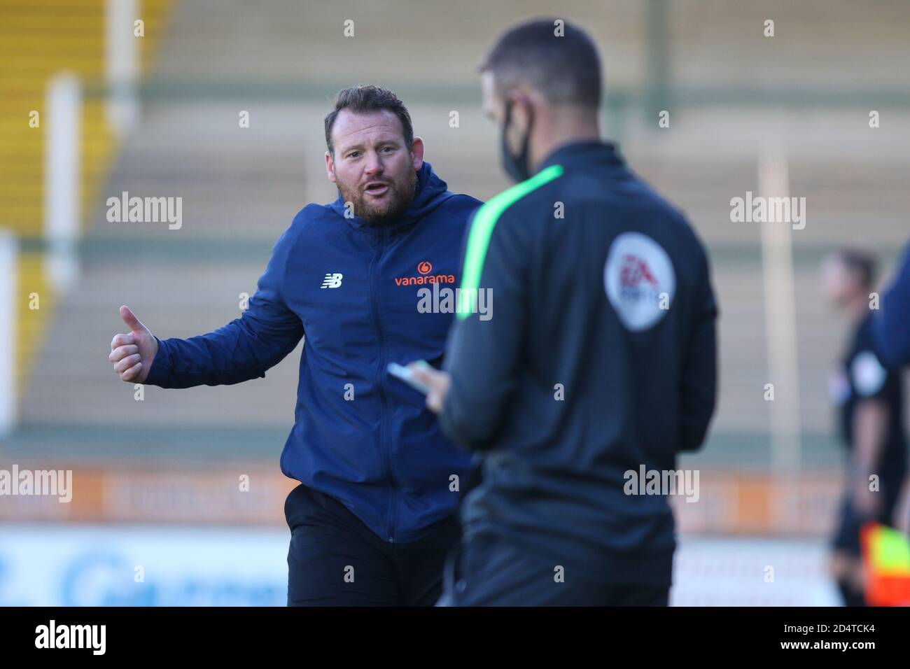 Yeovil Town FC  National League Vanarama , Yeovil ,  Somerset , Tom Knowles , Darren Sarrl,  home win, Huish Park, Stock Photo