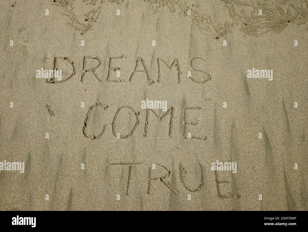 dreams come true, concept on the sand Stock Photo - Alamy