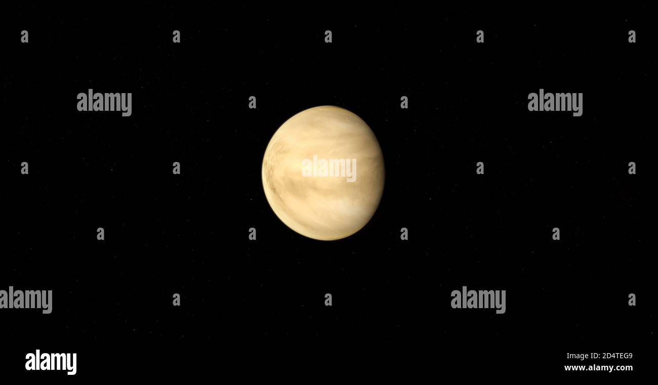 Venus planet on dark background 3D rendering Stock Photo