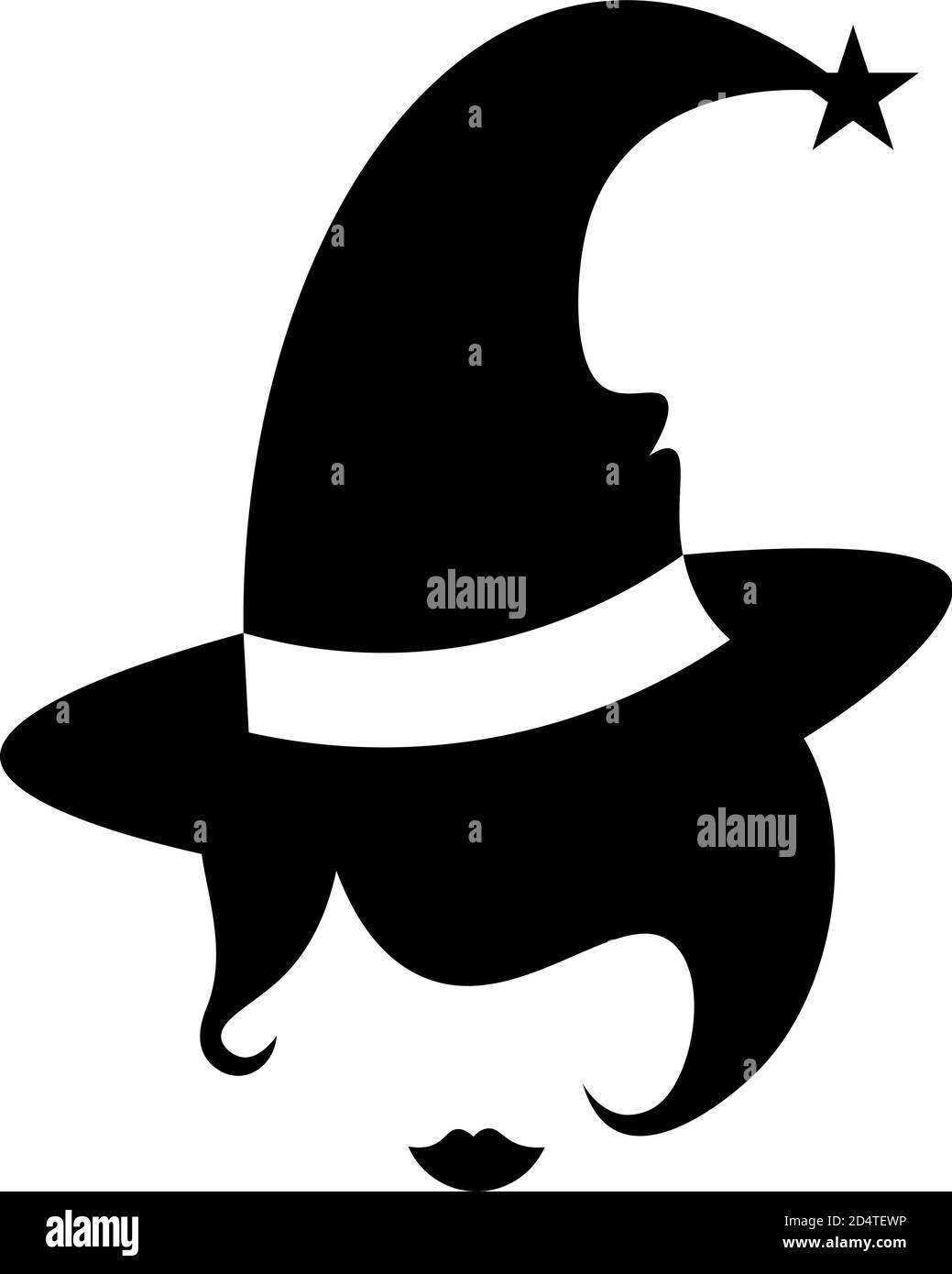 black an white stencil halloween illustration faceless witch head in hat  Stock Vector Image & Art - Alamy