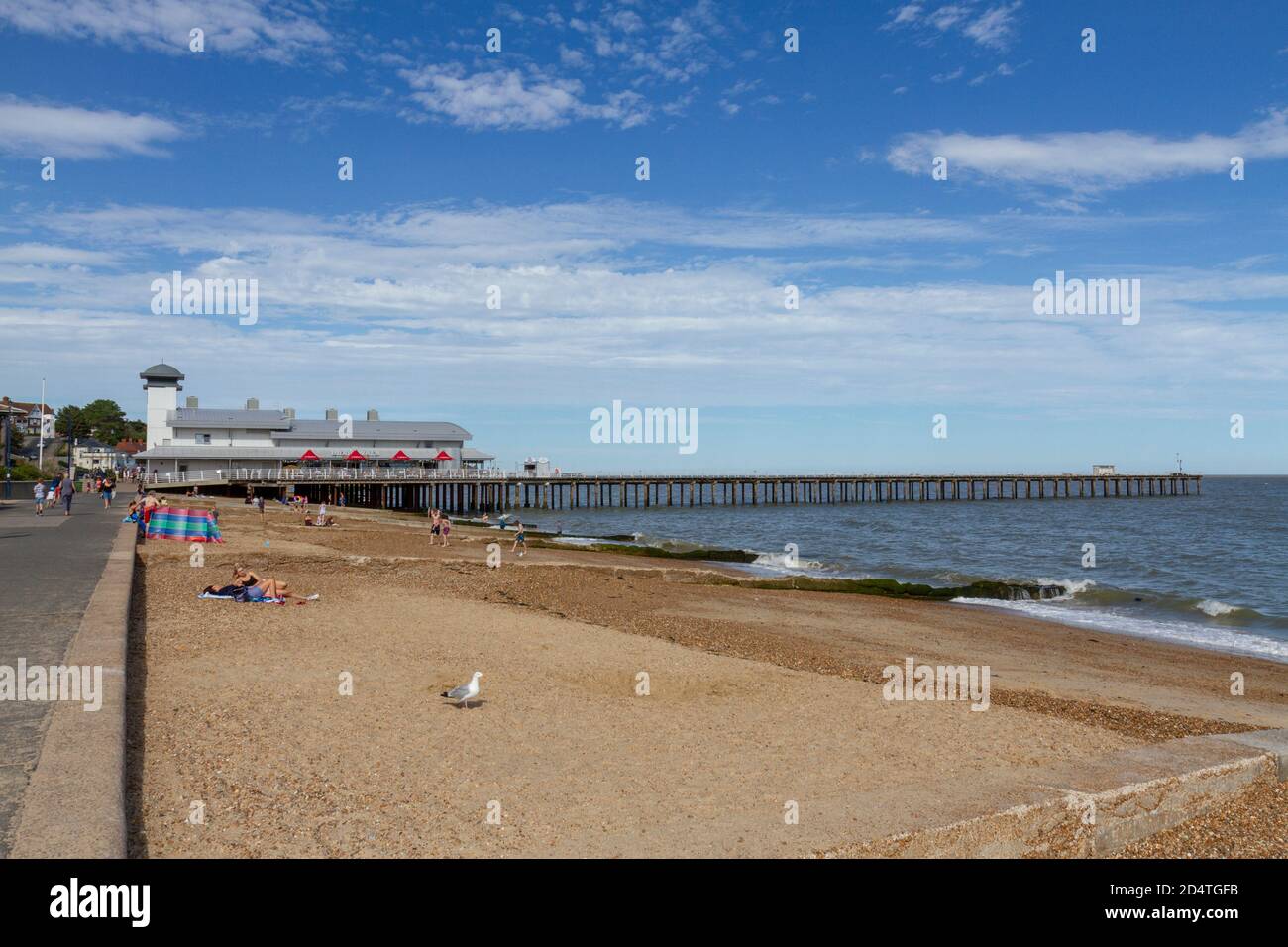 Felixstowe Pier and beach on the east coast of Suffolk, UK. Stock Photo