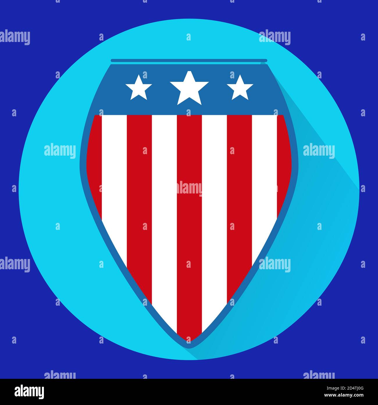 Heraldry USA flag shield in colors of the American flag.President s day.Veterans Day. United States of American. Stock Vector