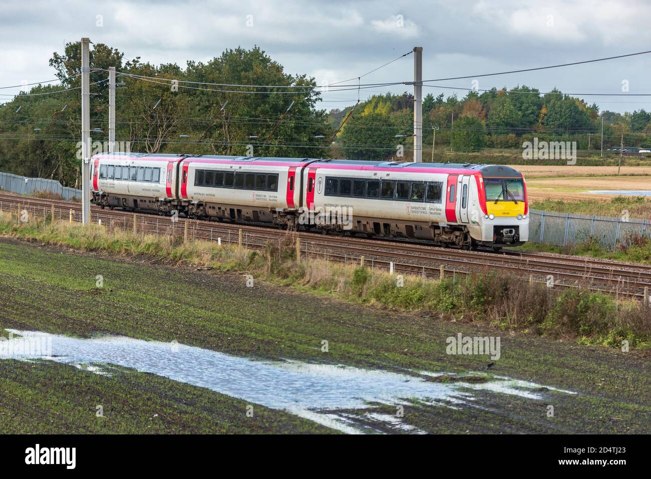 Class 175 Trains for Wales diesel multiple unit DMU on the West Coast Main Line at Winwick junction. Stock Photo