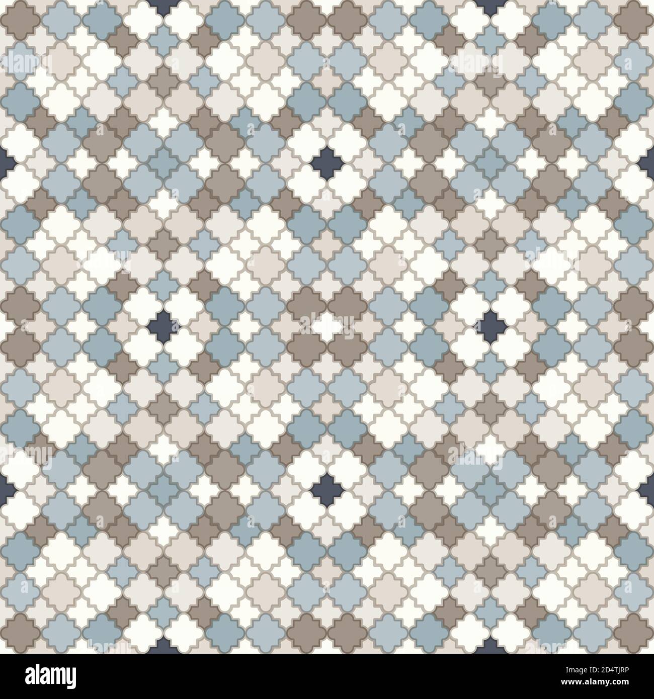 Tangled modern pattern, based on traditional oriental arabic geometric repeat patterns. Seamless vector background. Plain neutral natural colors - eas Stock Vector