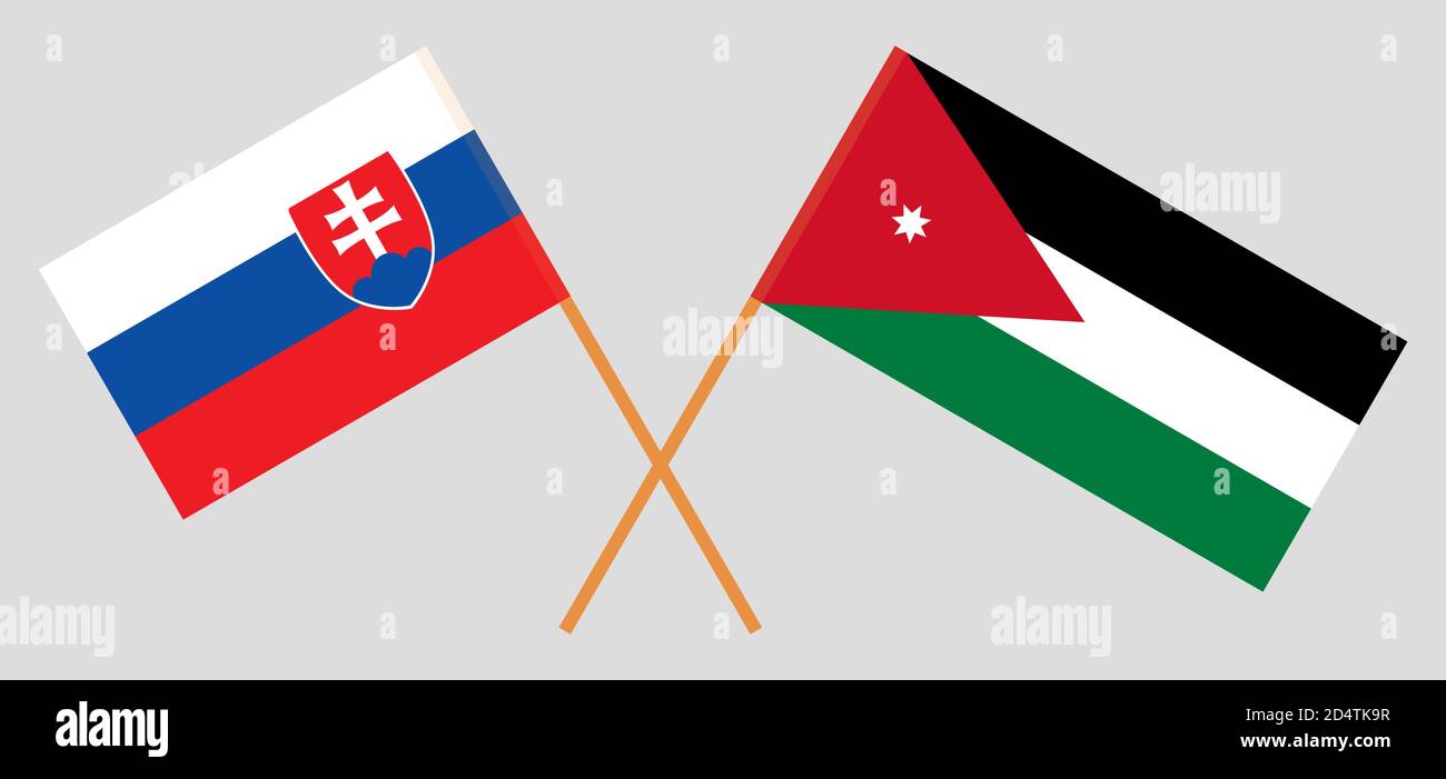 Crossed flags of Jordan and Slovakia. Official colors. Correct proportion.  Vector illustration Stock Vector Image & Art - Alamy