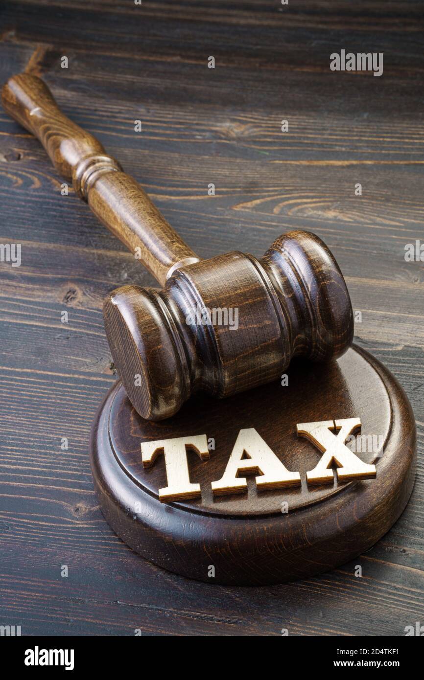 Gavel and TAX word Stock Photo