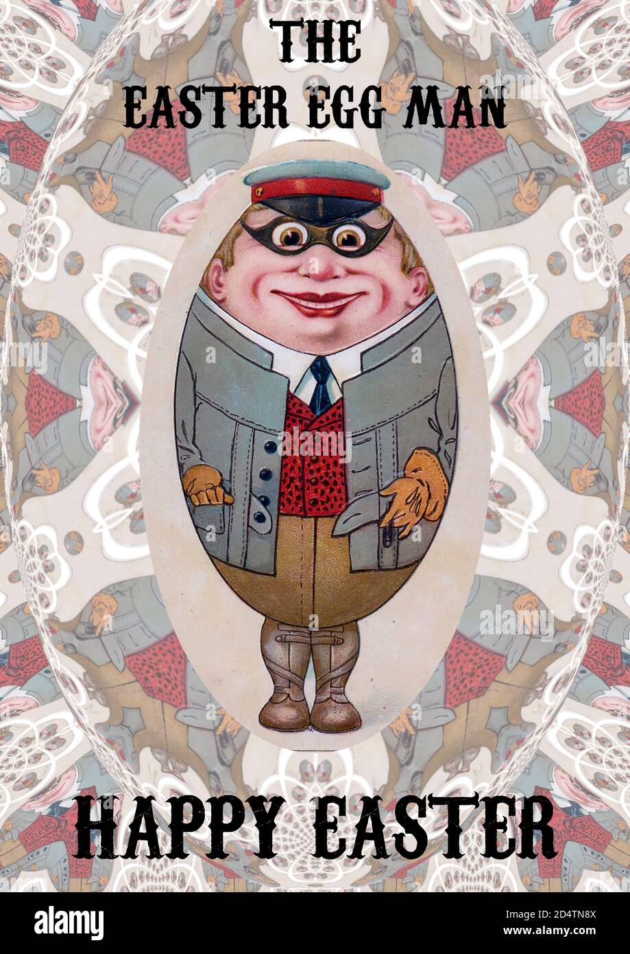 Alternative Easter greetings. Traditional Victorian Easter Egg Man