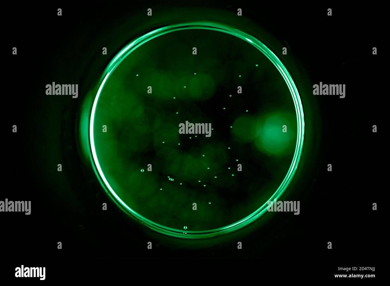 Abstract circle on black background. Sphere in the dark. Stock Photo