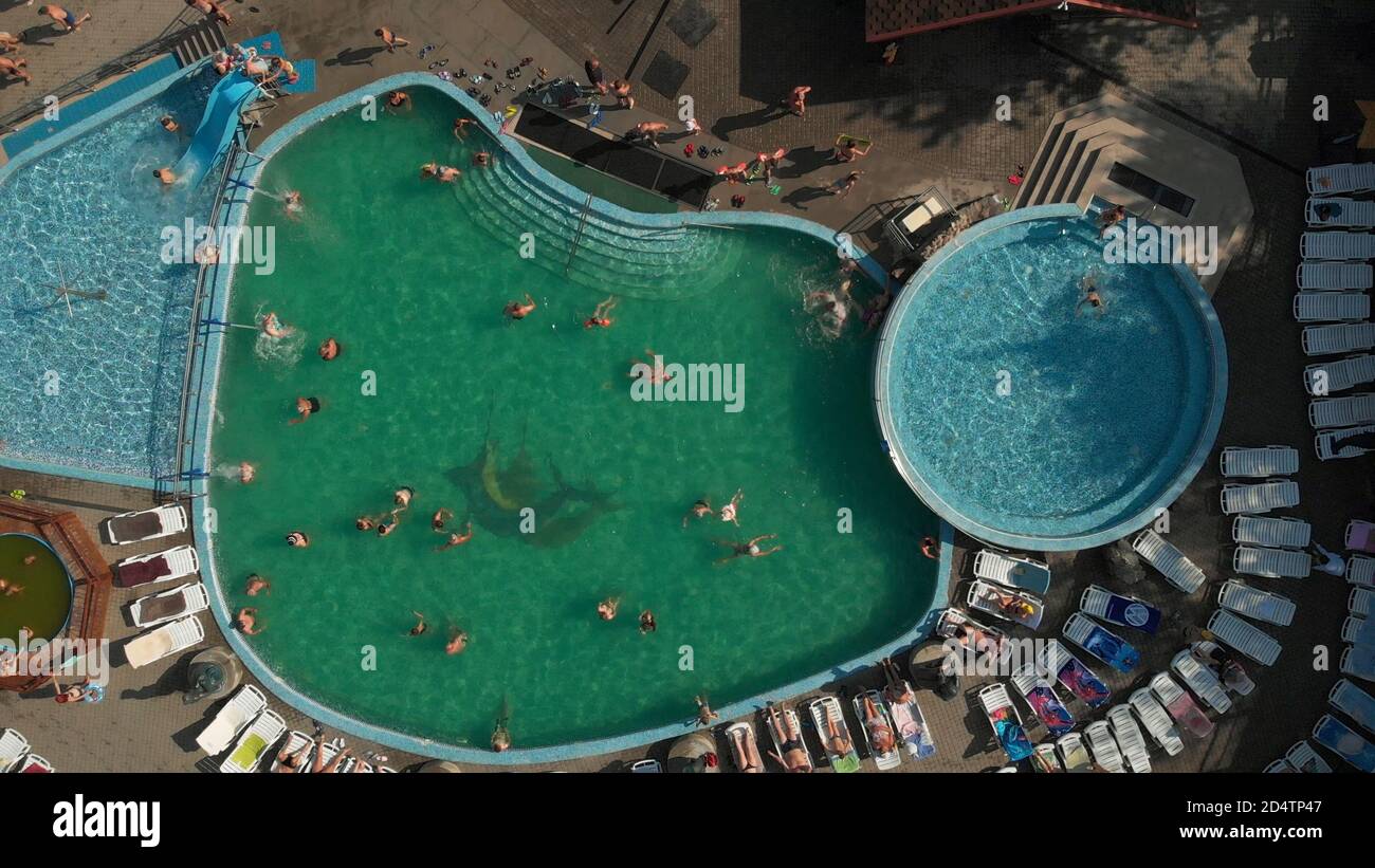 Picturesque view of emerald swimming pool Stock Photo - Alamy