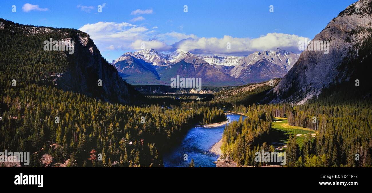 View Of The Bow River And Fairmont Banff Springs Hotel Golf Course From The Banff Springs Hotel Banff National Park Alberta Canada North America Stock Photo Alamy View Of The Bow River And Fairmont Banff Springs Hotel Golf Course From The Banff Springs Hotel Banff National Park Alberta Canada North America Stock Photo Alamy