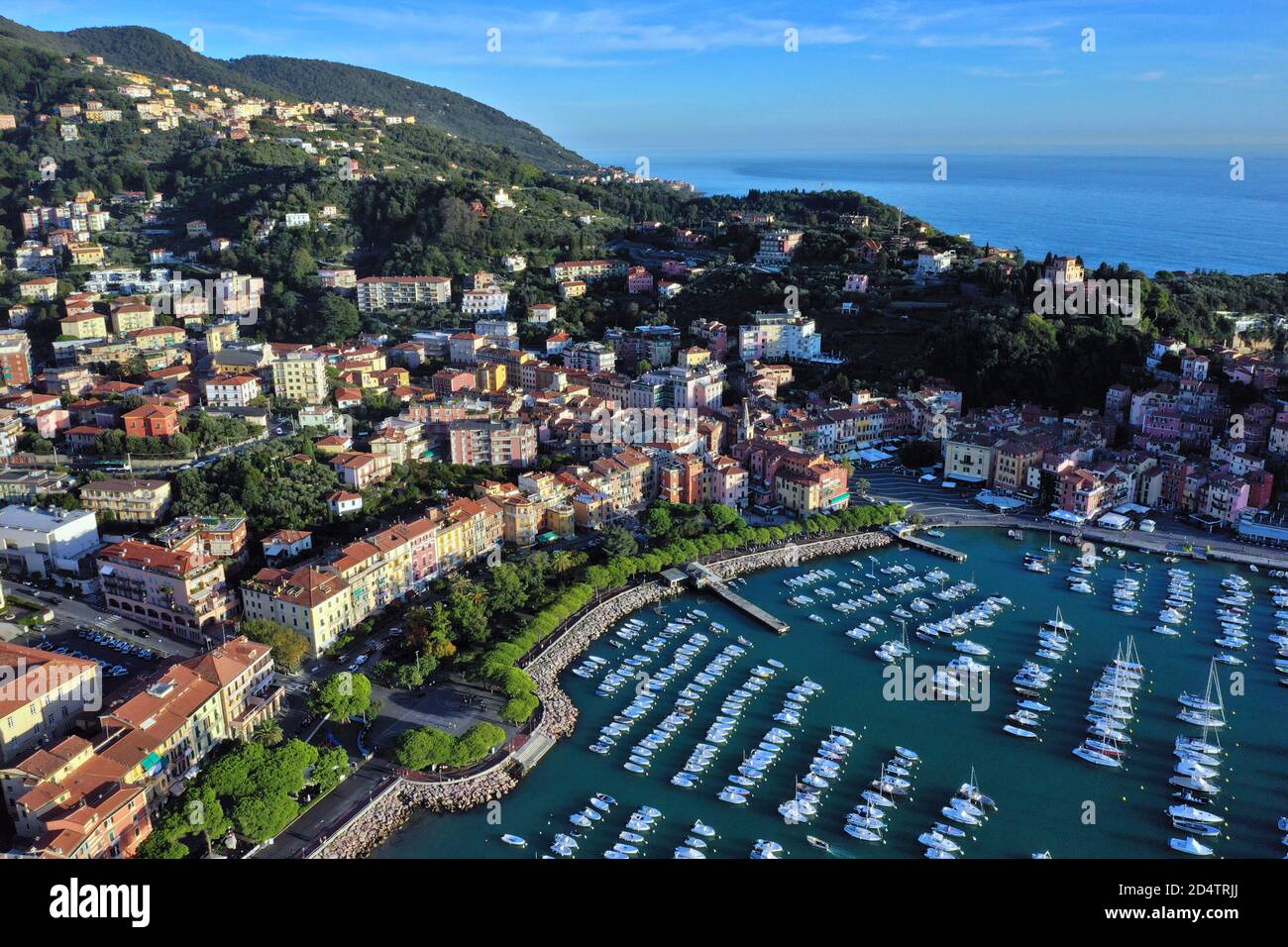 Aerial view of Lerici, La Spezia province, Liguria / Italy Stock Photo