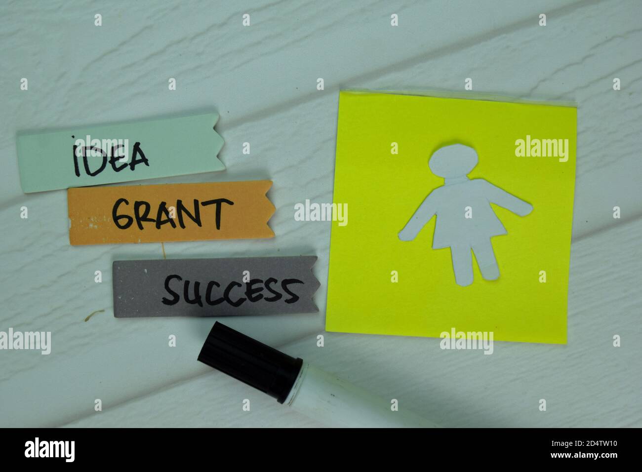Success Sticky Note Idea, Grant, and Success write on sticky notes isolated on office desk ...
