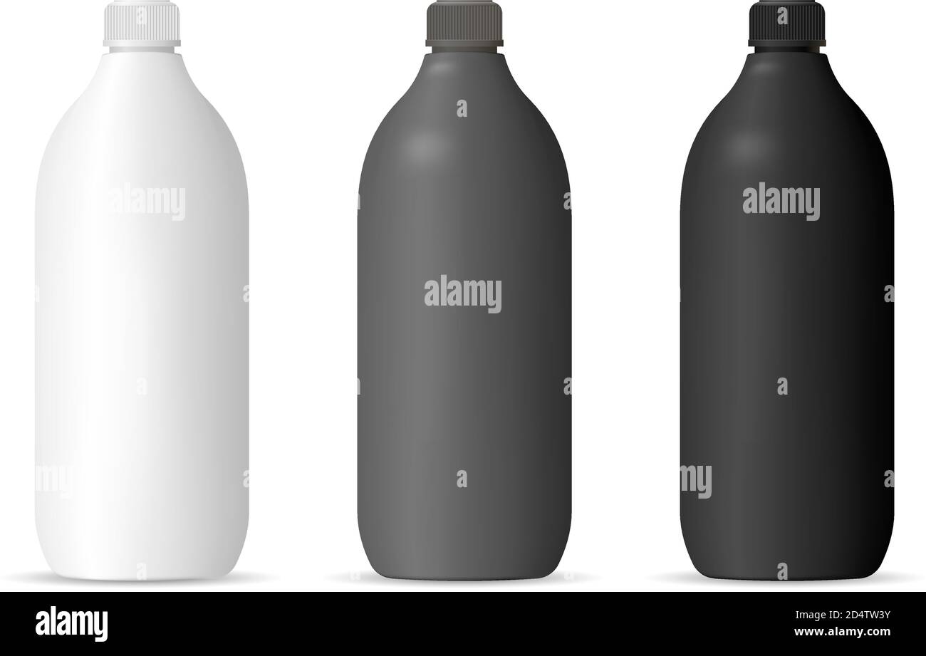 Download Bottles Mockup Set For Cosmetic Or Household Products Cylinder Packaging Containers In Matte Black White Or Gray Color Plastic For Shampoo Gel Lot Stock Vector Image Art Alamy