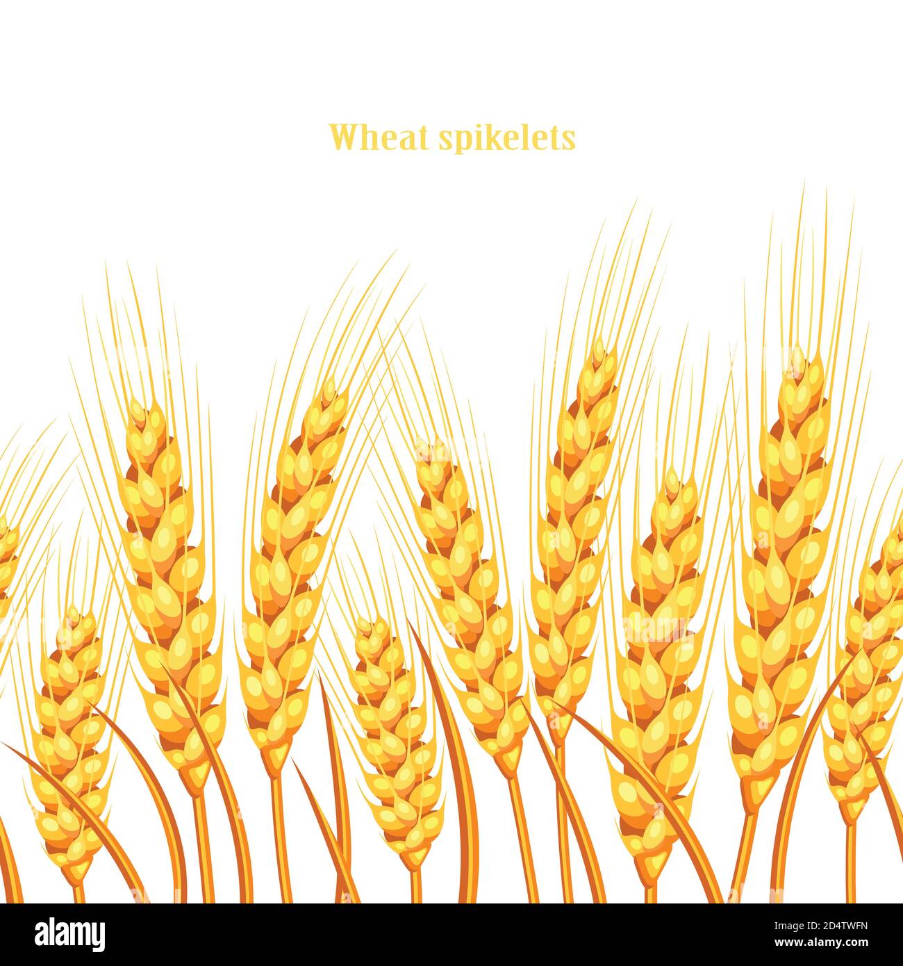 Vector silhouette of wheat. Wheat in the field on a white background Stock Vector