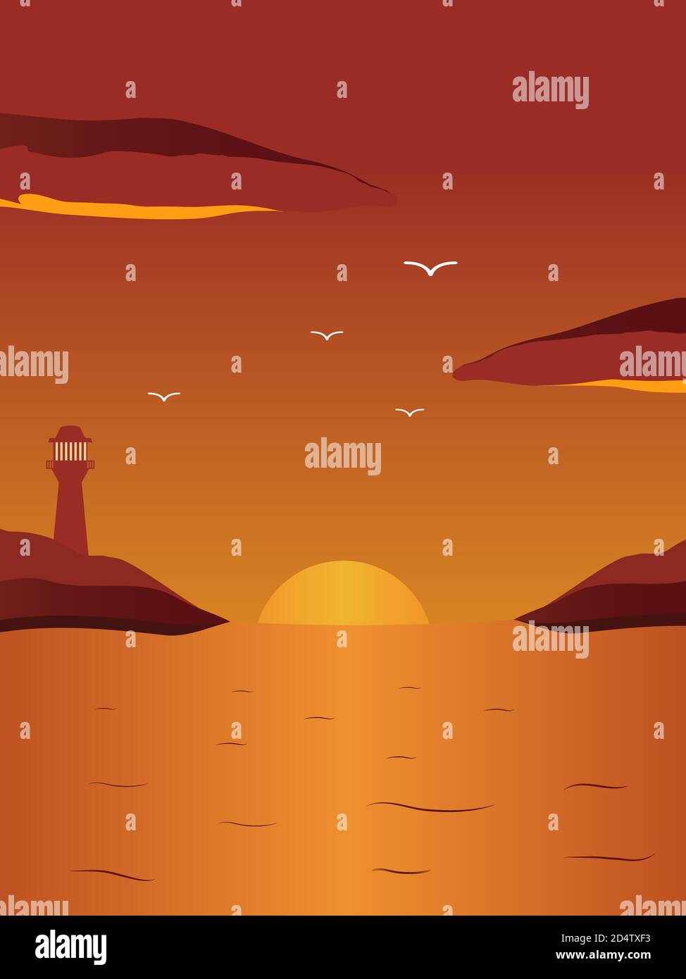 Dawn and sunset landscape sky tour Stock Vector Images - Alamy