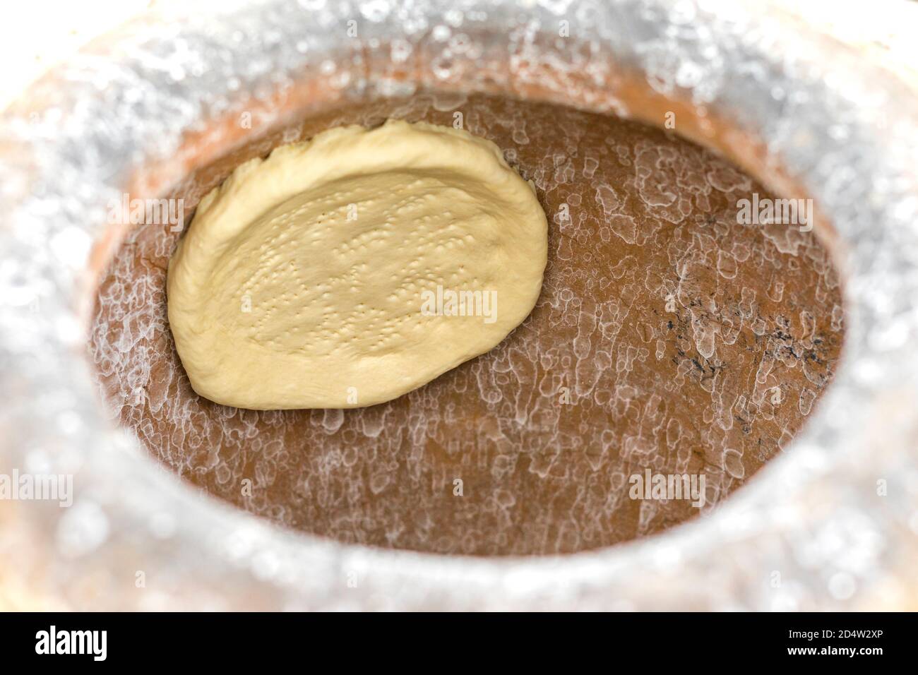 Baker Making Turkish Pita Bread in Tandoor, Clay Oven. Baking Process. Many  Fresh Hot Bread in the Basket. Stock Photo - Image of basket, bread:  133652622