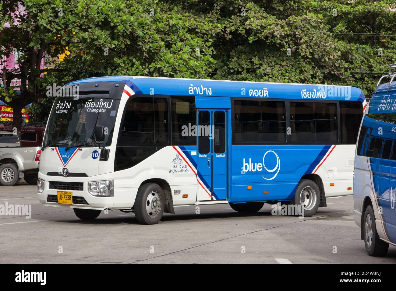 Chiangmai, Thailand - October 10 2020: Mini Bus Of Blue9 Company 