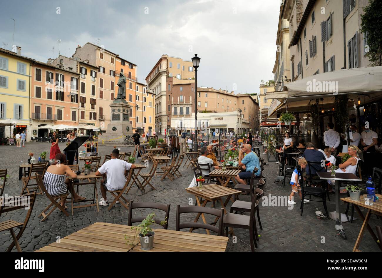 Italy, Rome, Campo de' Fiori, cafe Stock Photo