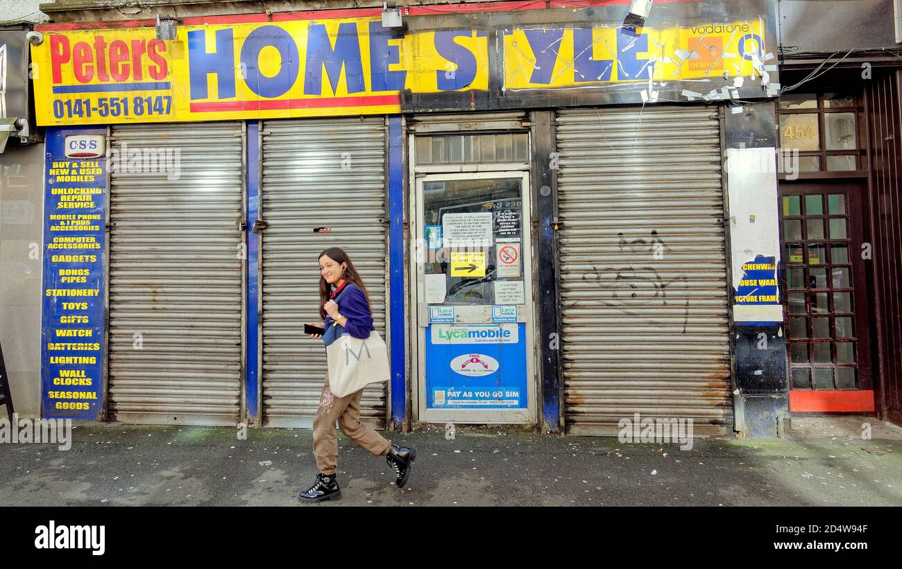 Glasgow, Scotland, UK, 11th October, 2020:Dennistoun voted eighth best place in the world to live by time out or eight h coolest place to live in the world. The gentrification of the east end working class area is reflected in the sites and people, Credit: Gerard Ferry/Alamy Live News Stock Photo