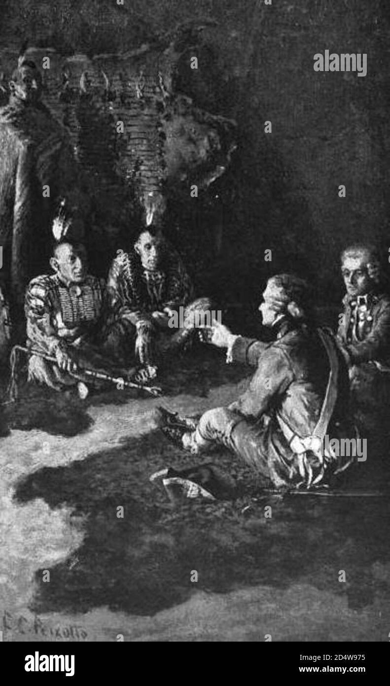 Depiction of a meeting between Paul Demeré and John Stuart Stock Photo