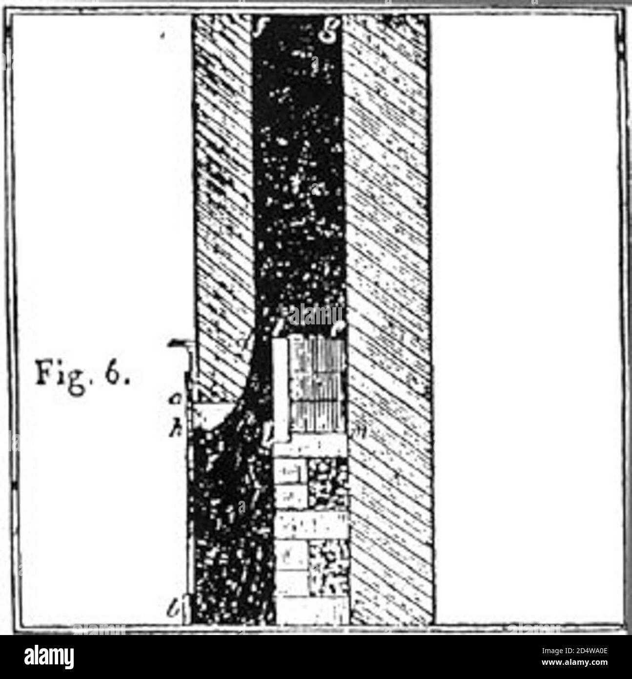 Section of Rumford fireplace Stock Photo