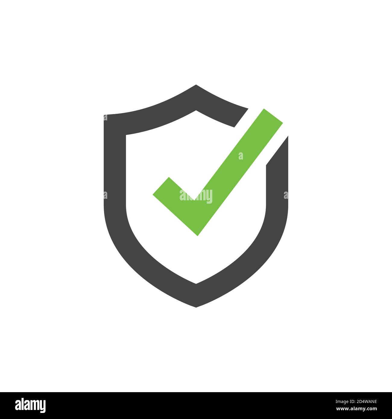 Shield with check mark, tick symbol. Secured, protection vector icon. Stock Vector