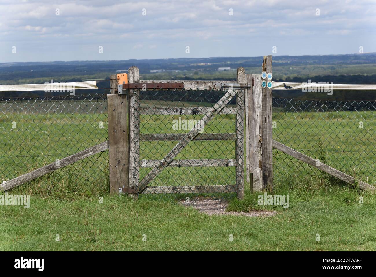 Public access gate leading to Watership Down in Hampshire, England