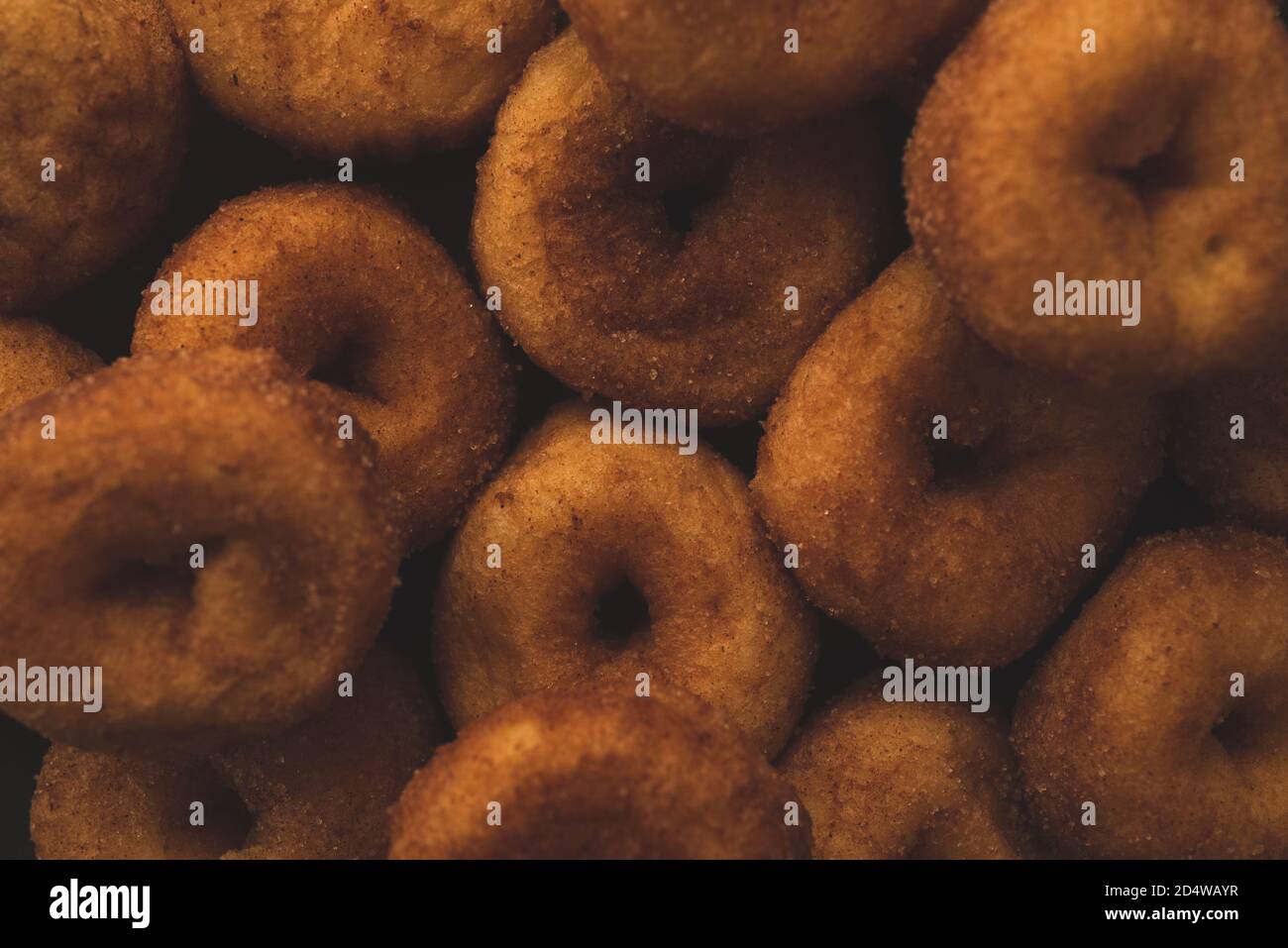 Mini donut Macro close up, selective focus Stock Photo