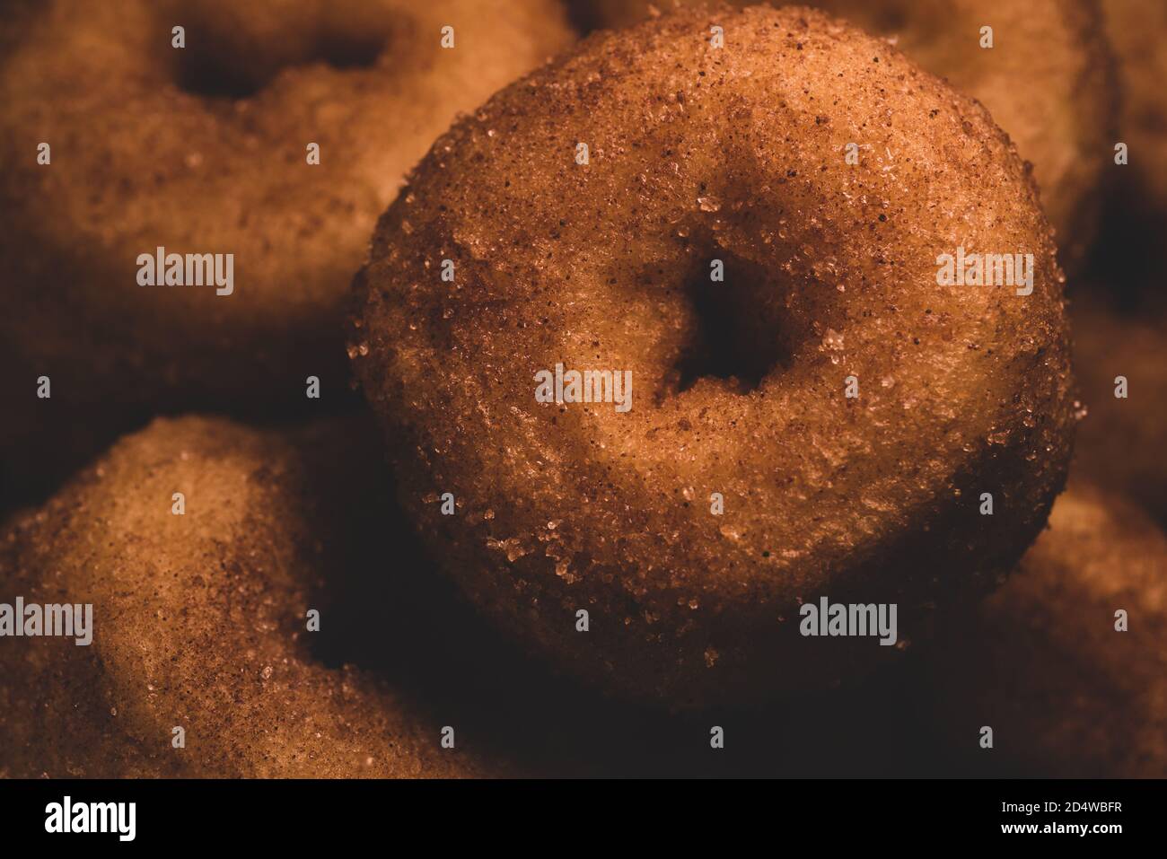 Mini donut Macro close up, selective focus Stock Photo