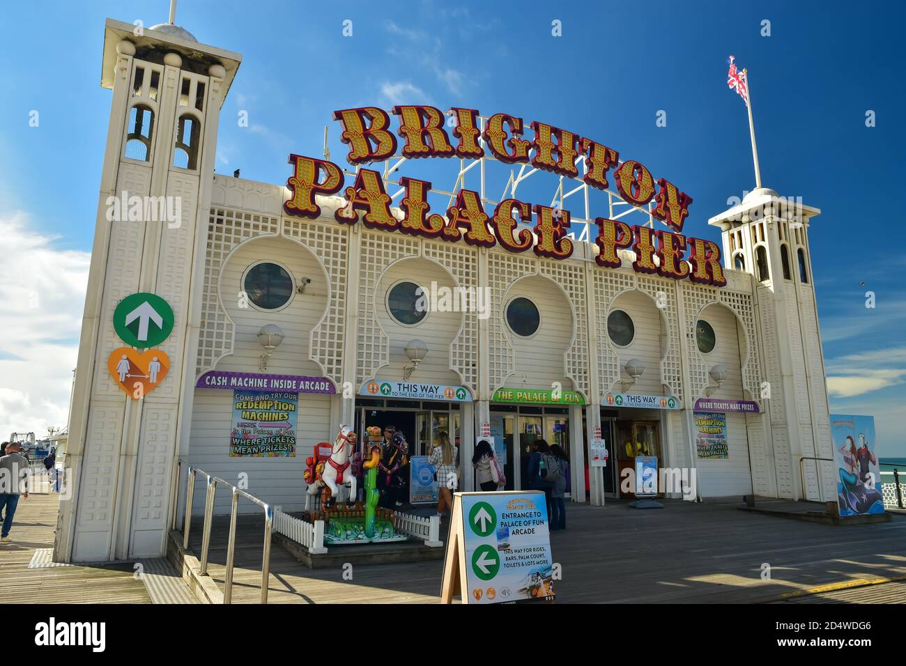 Palace Pier is a pleasure pier in Brighton, England Stock Photo Alamy