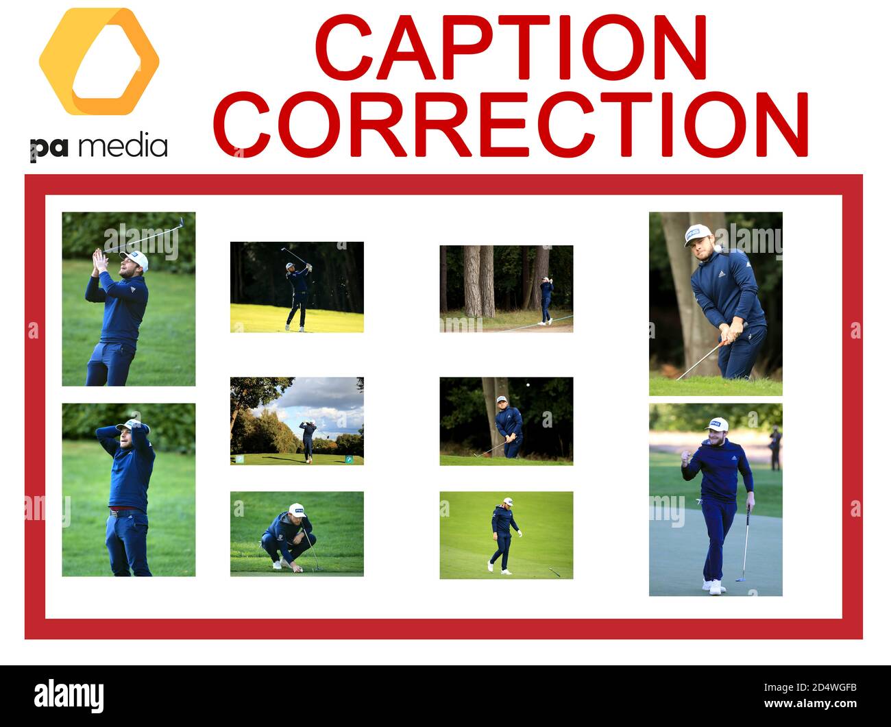 ATTENTION PICTURE EDITORS, CHIEF SUBS AND PICTURE LIBRARIANS: Caption correction for these images transmitted on the PA Wire earlier today slugged GOLF Wentworth. Amending player name to Tyrrell Hatton. Corrected versions have been transmitted on the PA Wire. Stock Photo