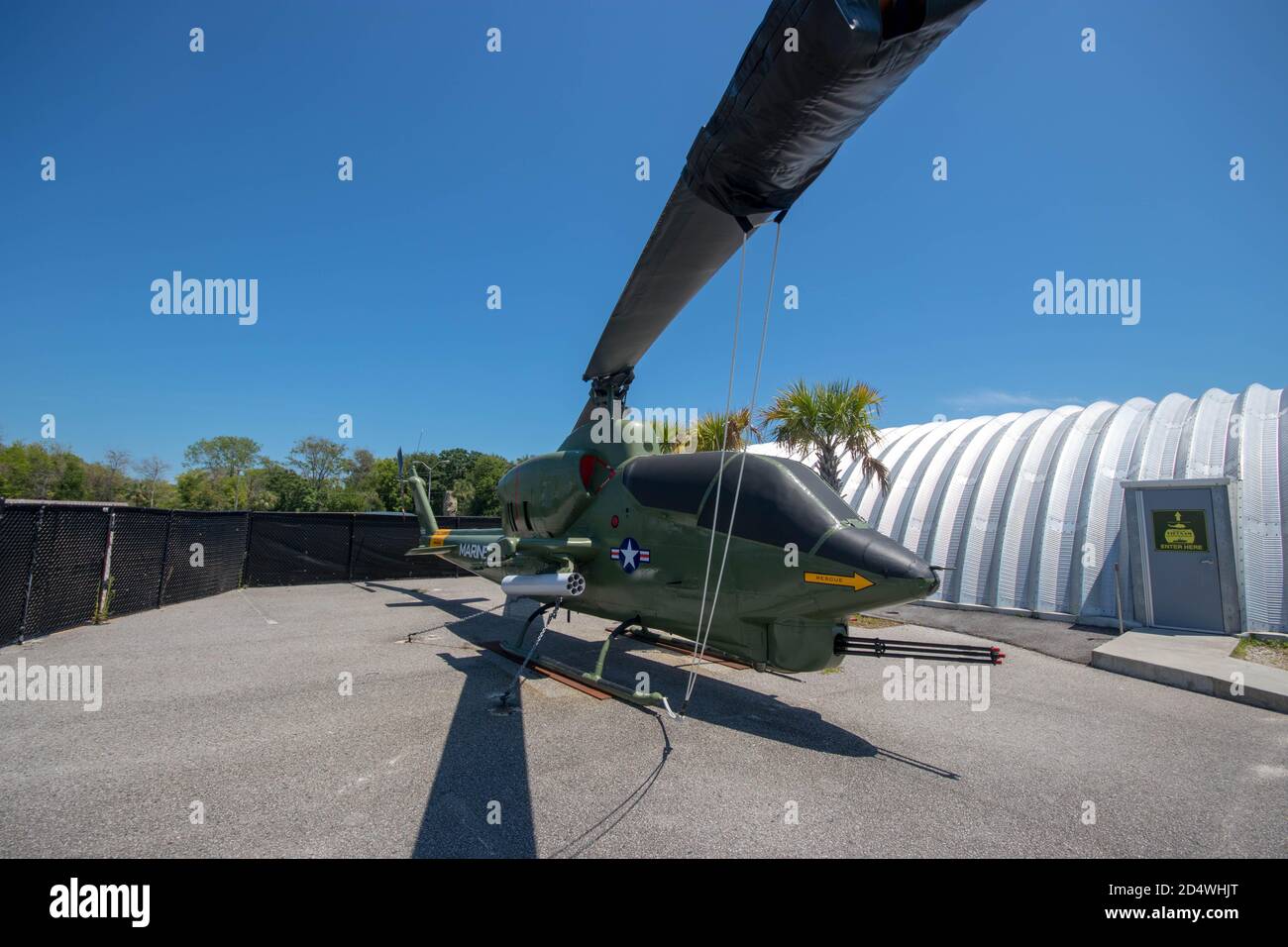Charleston, South Carolina, United States, Novemner 2019. Recreation of a Vietnam War era MASH unit on display in Patriot's Point. Stock Photo