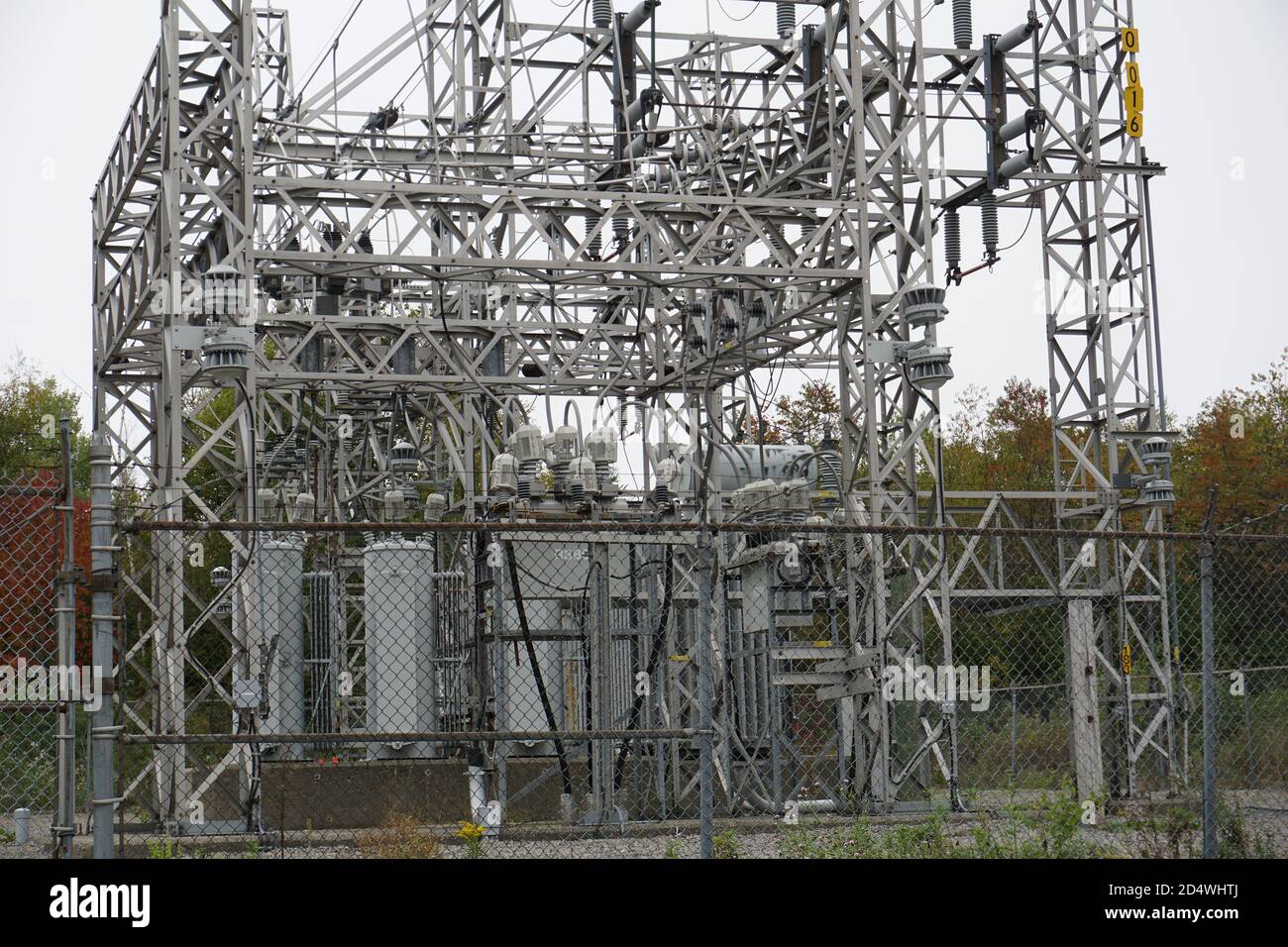 Electrical sub-station in Bayside, New Brunswick Stock Photo