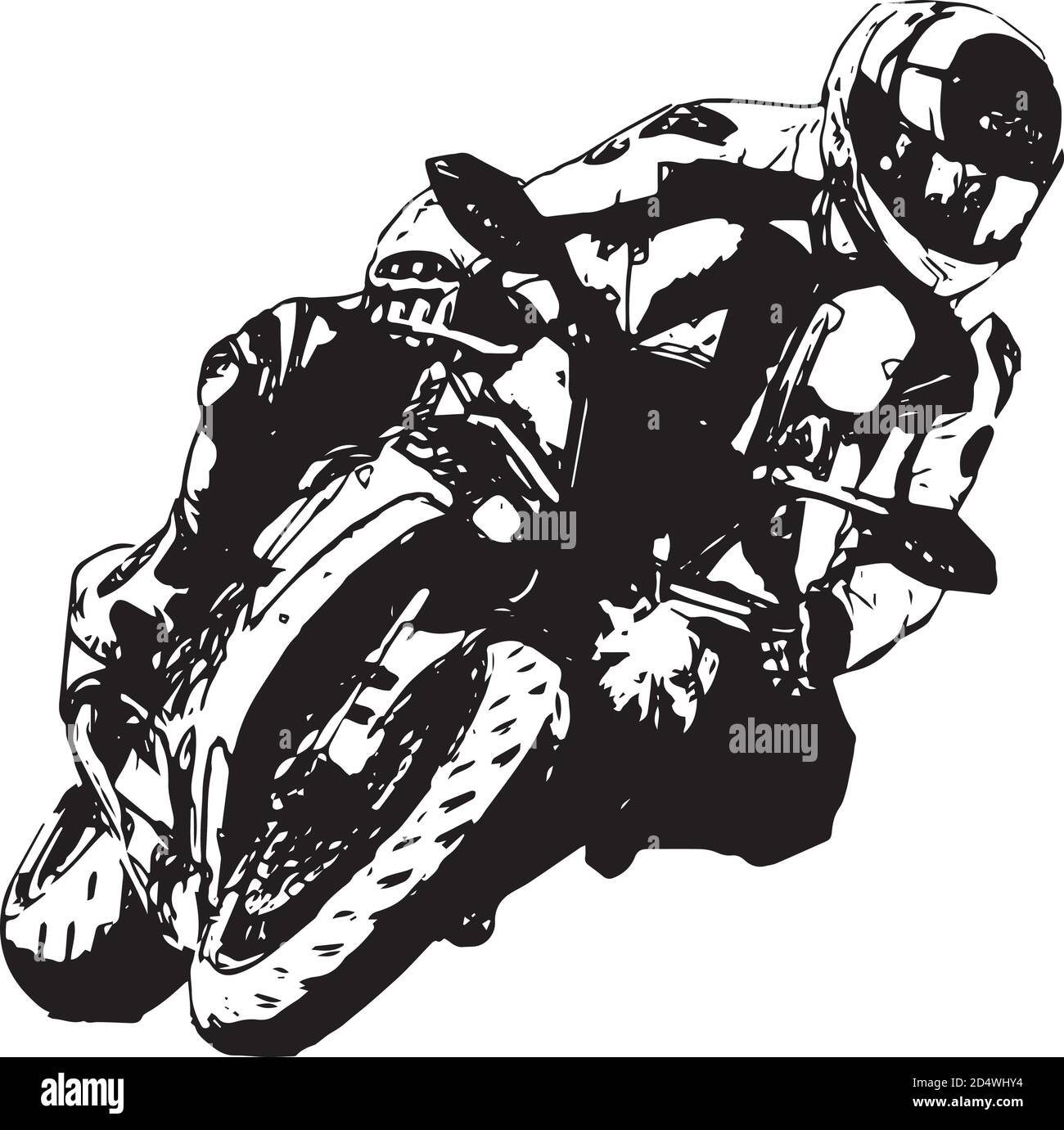 Vector drawing a sports extreme motorcycle. Stock Vector