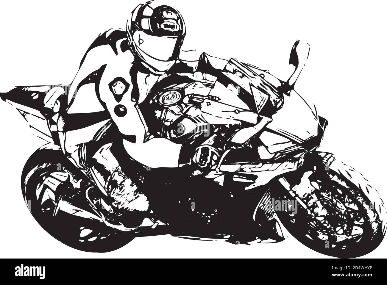 Vector drawing a sports extreme motorcycle. Stock Vector
