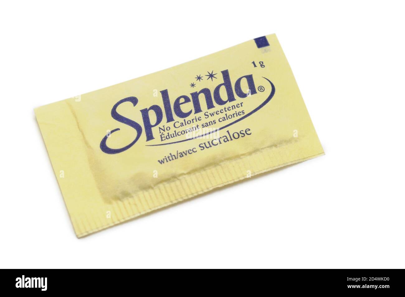 Packet of Splenda with Sucralose, No Sugar No Calories Artificial Sweetener Stock Photo