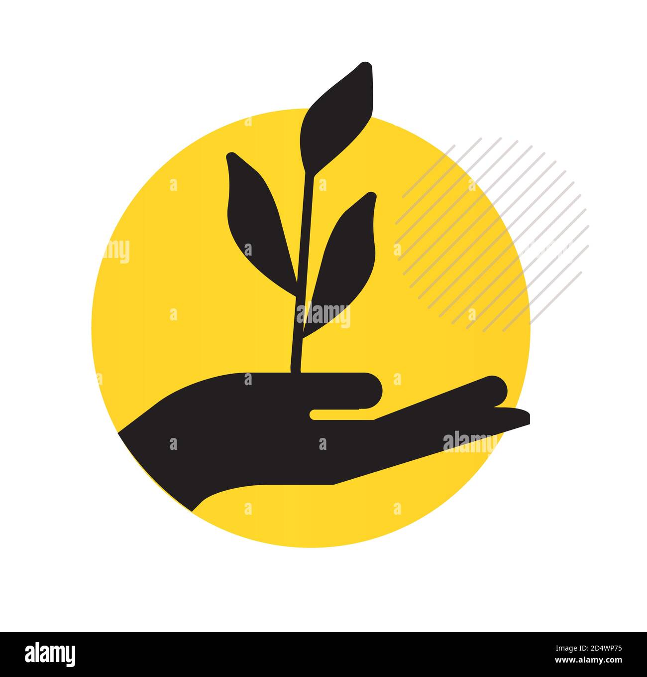 Environmental Sustainability - Plant in Hand Icon as EPS 10 File Stock ...
