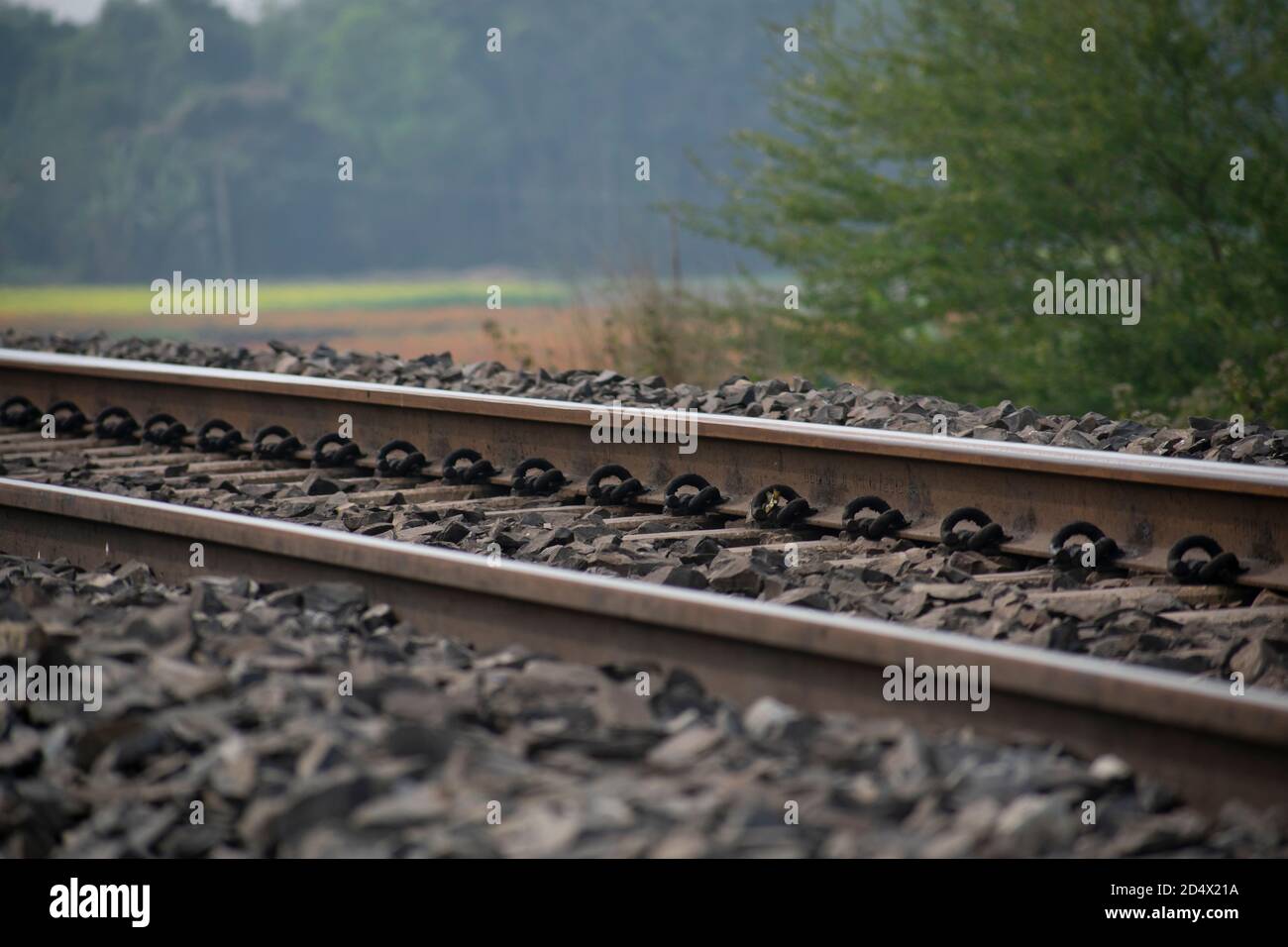 a rail track of Indian Railway of west bengal Stock Photo Alamy