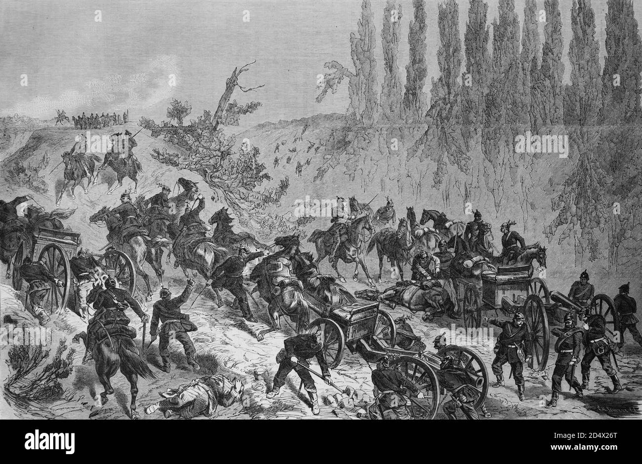 A prussian infantry division forces the ascension to the heights of