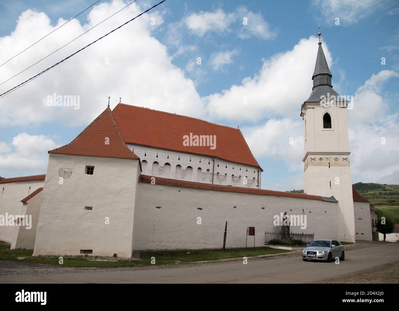 The Szeklers defended with the solid walls and strong faith against the attacking cumans in the Unitarian fortress church on the UNESCO World Heritage Stock Photo