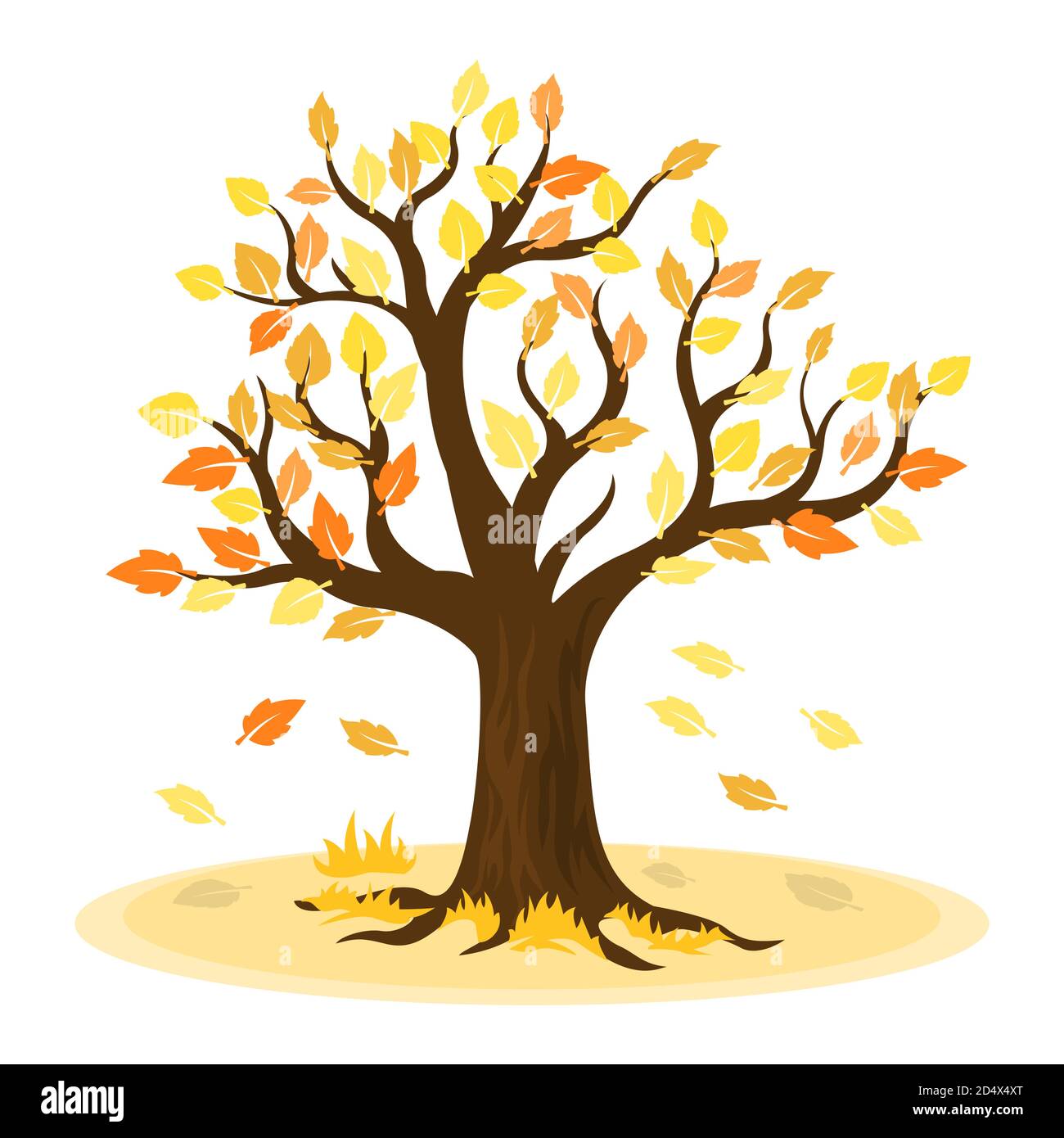 Single orange brown leaf Stock Vector Images - Alamy