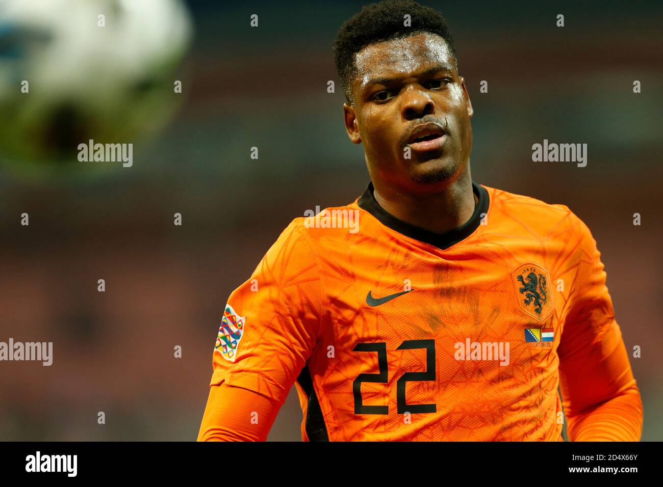 Zenica Bosnia And Herzegovina 11th Oct 2020 Netherlands Player Denzel Dumfries Control Ball During Uefa Nations