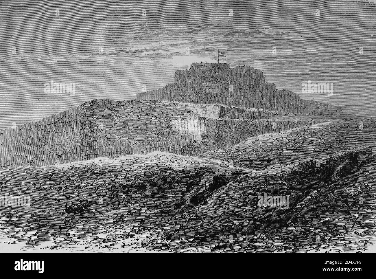 Citadel of Belfort, illustrated war history, German - French war 1870-1871 Stock Photo