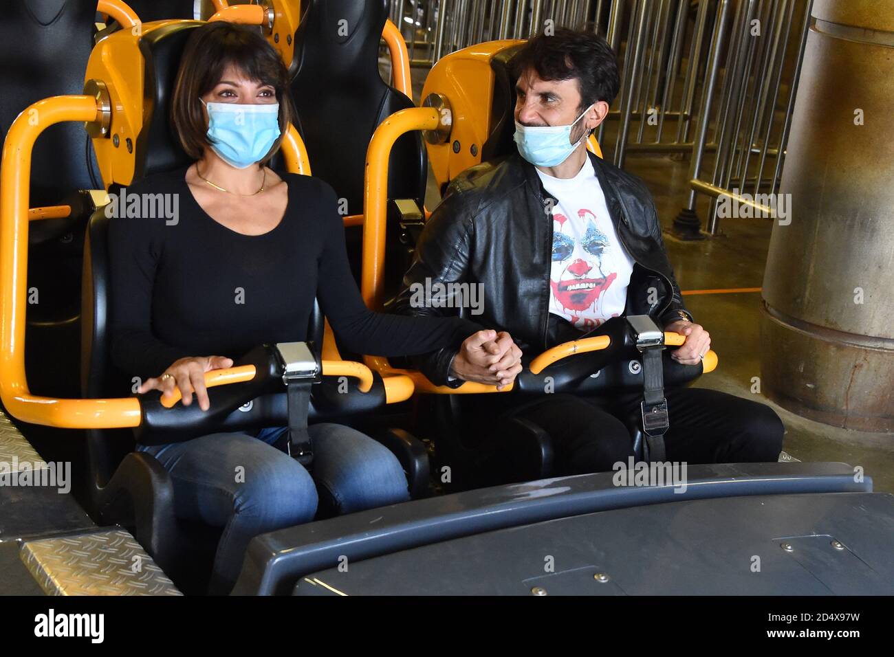 Rome, Ita. 10th Oct, 2020. Actors Emy Bergamo and Ivan Boragine spend the day at Cinecitta 'World amusement park, Rome, Italy - 10-10-2020 Credit: Independent Photo Agency/Alamy Live News Stock Photo