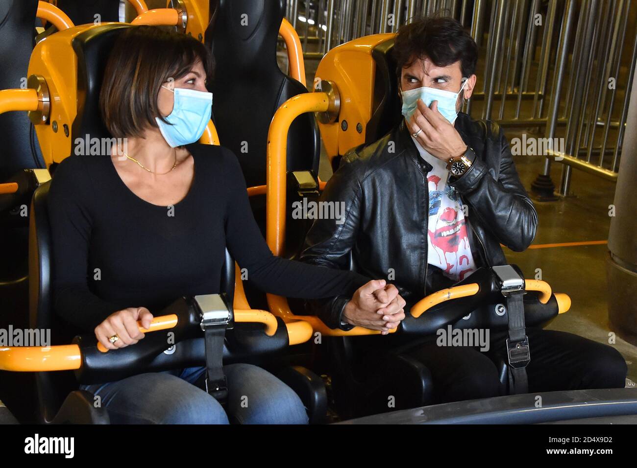 Rome, Ita. 10th Oct, 2020. Actors Emy Bergamo and Ivan Boragine spend the day at Cinecitta 'World amusement park, Rome, Italy - 10-10-2020 Credit: Independent Photo Agency/Alamy Live News Stock Photo