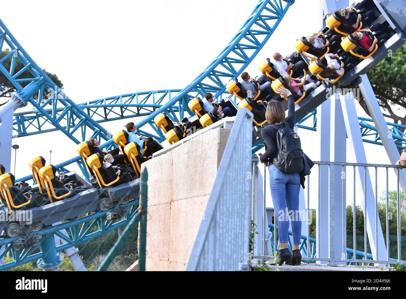 Rome, Ita. 10th Oct, 2020. Actors Emy Bergamo and Ivan Boragine spend the day at Cinecitta 'World amusement park, Rome, Italy - 10-10-2020 Credit: Independent Photo Agency/Alamy Live News Stock Photo