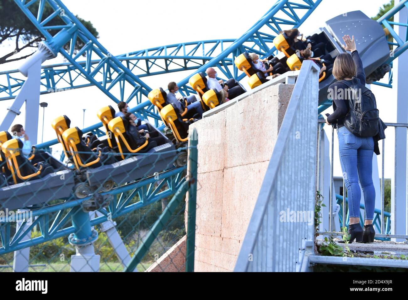 Rome, Ita. 10th Oct, 2020. Actors Emy Bergamo and Ivan Boragine spend the day at Cinecitta 'World amusement park, Rome, Italy - 10-10-2020 Credit: Independent Photo Agency/Alamy Live News Stock Photo