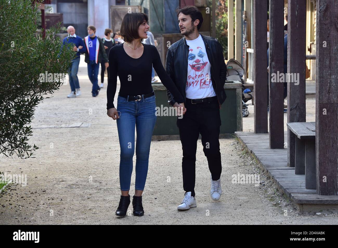 Rome, Ita. 10th Oct, 2020. Actors Emy Bergamo and Ivan Boragine spend the day at Cinecitta 'World amusement park, Rome, Italy - 10-10-2020 Credit: Independent Photo Agency/Alamy Live News Stock Photo